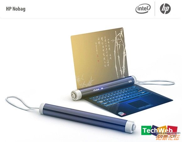 不需要电脑包，可以卷成轴卷的超酷超薄笔记本HP Nobag.jpg